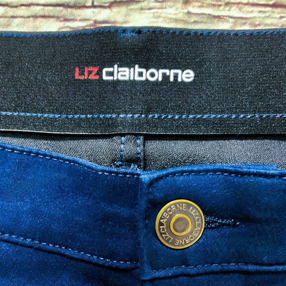Liz Claiborne Womens Pants size 20W Blue Capris Cropped Cotton Stretch Non-Roll - Picture 4 of 10